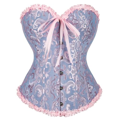 Vrapo Korsett Damen - Bustier Corset Top für Frauen - Vollbrust Corsage Schnürkorsett Taillenformer Dessous - Schwarz - Größe L von Vrapo