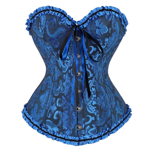 Vrapo Korsett Damen - Bustier Corset Top für Frauen - Vollbrust Corsage Schnürkorsett Taillenformer Dessous - Schwarz - Größe L von Vrapo