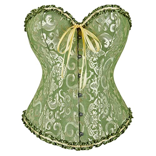 Vrapo Korsett Damen - Bustier Corset Top für Frauen - Vollbrust Corsage Schnürkorsett Taillenformer Dessous - Schwarz - Größe M von Vrapo