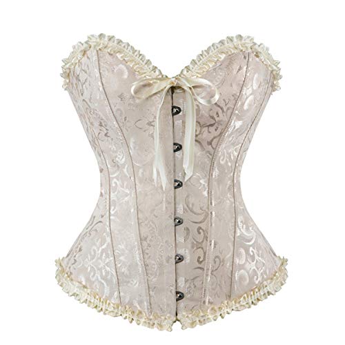 Vrapo Korsett Damen - Bustier Corset Top für Frauen - Vollbrust Corsage Schnürkorsett Taillenformer Dessous - Schwarz - Größe S von Vrapo