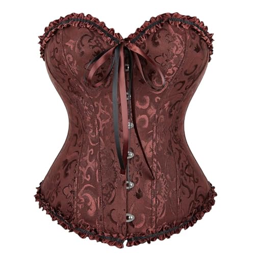 Vrapo Korsett Damen - Bustier Corset Top für Frauen - Vollbrust Corsage Schnürkorsett Taillenformer Dessous - Schwarz - Größe XS von Vrapo