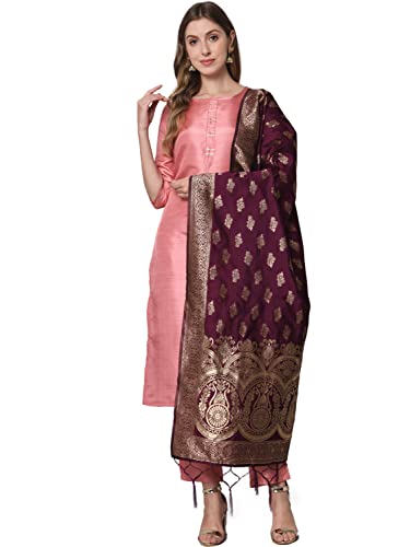 VredeVogel Damen Kurta aus Baumwoll-Seidenmischung mit Hose und Banarasi Silk Dupatta, Babyrosa, XX-Large VredeVogel Damen Kurta aus Baumwoll-Seidenmischung mit Hose und Banarasi Silk Dupatta, Babyrosa, XX-Large von VredeVogel