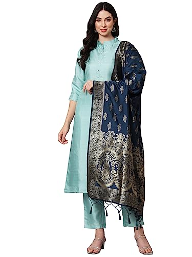 VredeVogel Damen Kurta aus Baumwoll-Seidenmischung mit Hose und Banarasi Silk Dupatta, meergrün, XX-Large VredeVogel Damen Kurta aus Baumwoll-Seidenmischung mit Hose und Banarasi Silk Dupatta, meergrün, XX-Large von VredeVogel