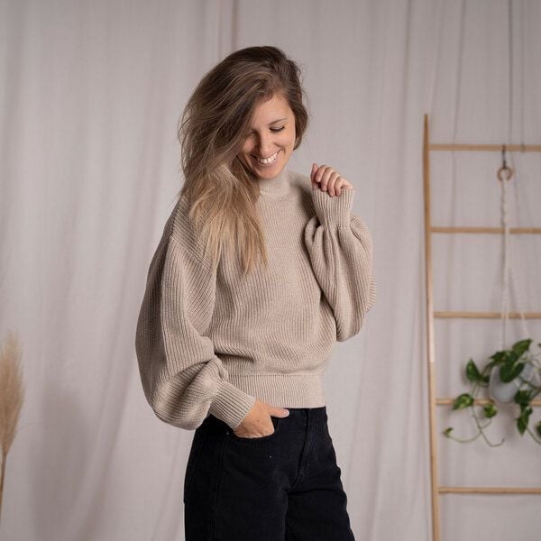 Vresh Clothing Alva V1, Strickpullover mit Stehkragen aus Biobaumwolle von Vresh Clothing