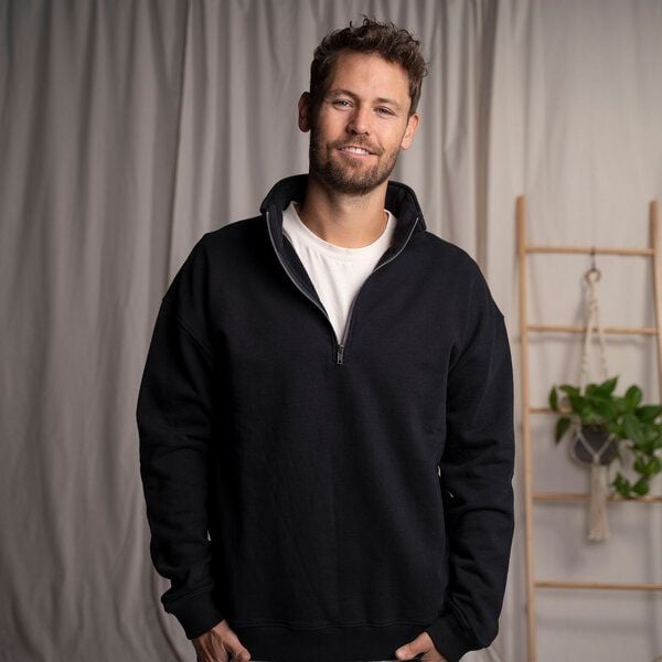 Vresh Clothing Valentin - Unisex Half-Zip-Hoodie aus Biobaumwolle von Vresh Clothing