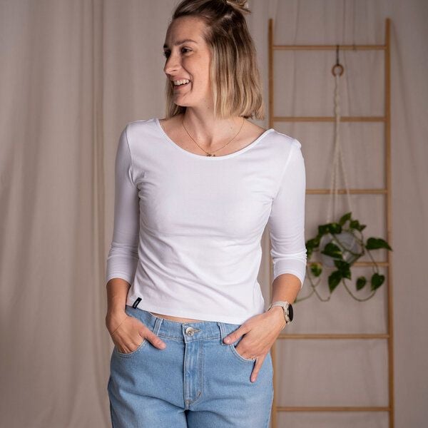 Vresh Clothing Vloria, 3/4 Top mit Rückenausschnitt aus Biobaumwolle von Vresh Clothing