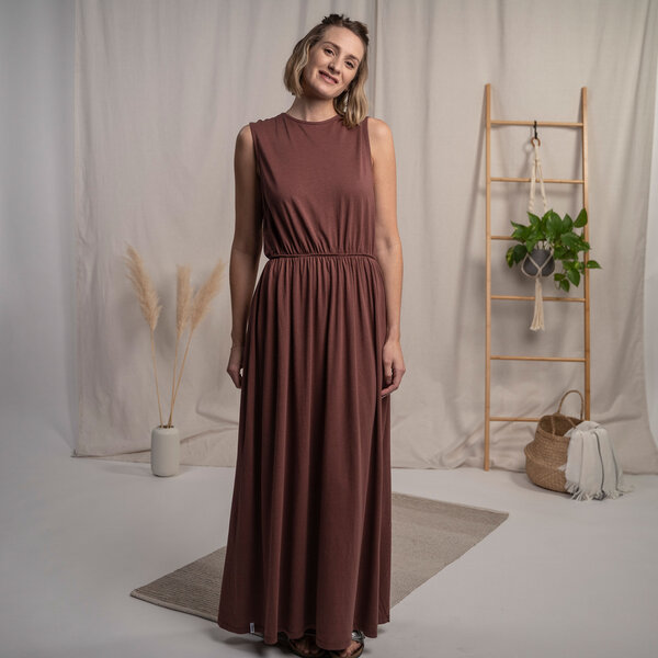 Vresh Clothing Vrancine - Maxi Kleid aus Tencel-Mix, Rotbraun von Vresh Clothing