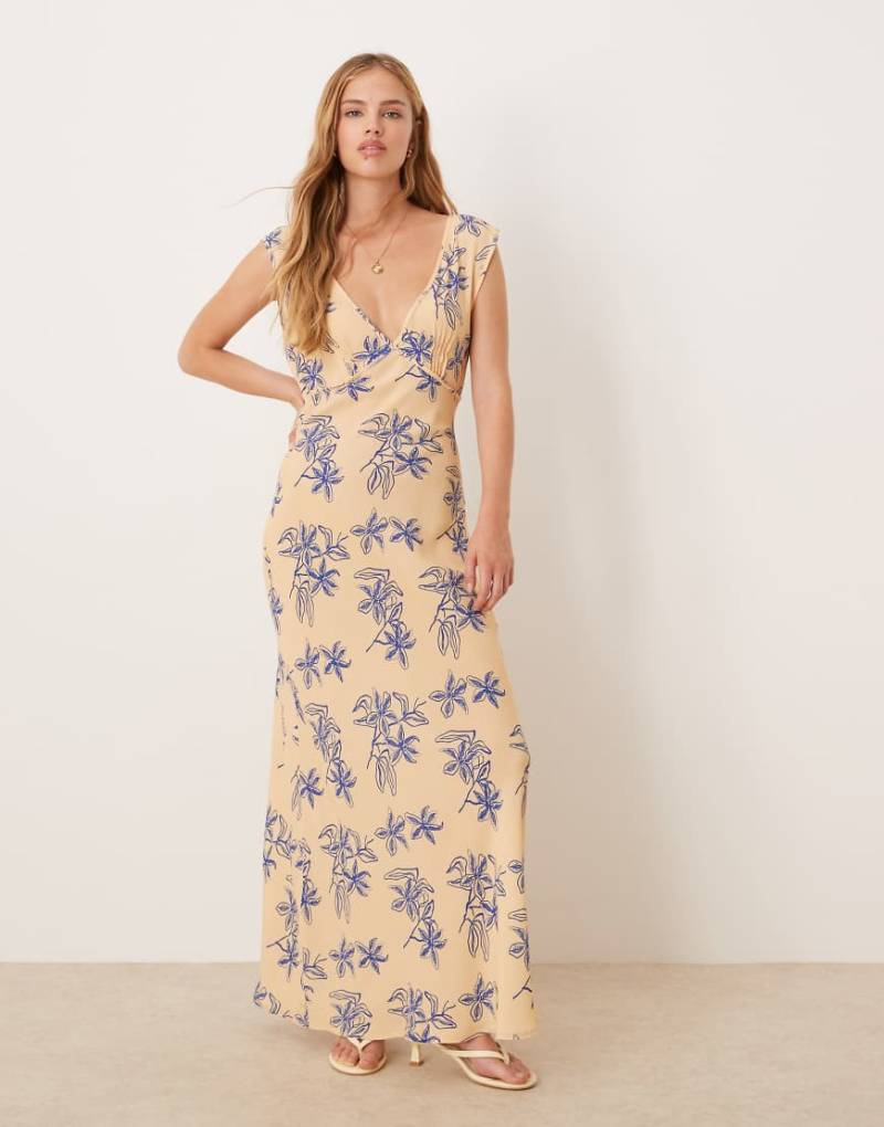 VRG GRL - Sunlit Isles - Buntes Maxikleid mit Schrägschnitt von Vrg Grl