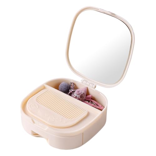 Tragbare Make-up-Spiegel mit Behälter, Reise-Kosmetikspiegel, Make-up-Spiegel mit Hülle, Exquisite Kosmetik Organizer Box für Mutter, Kompaktspiegel für den Einsatz in von Vriusi