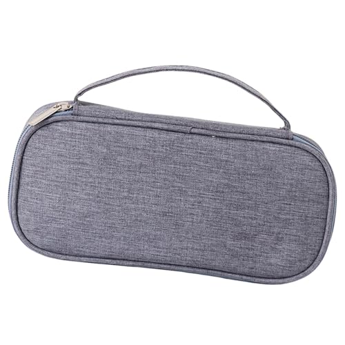 Vriusi Federmäppchen mit Reißverschluss – Stiftehalter mit Griff und großer Kapazität – multifunktionale Schreibwaren-Aufbewahrungstasche für Scheren, Lineal, Bleistifte, grau, Refer to description von Vriusi