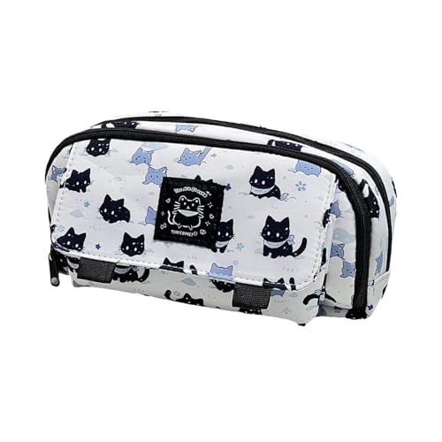 Vriusi Federmäppchen mit süßem Kätzchen, Federmäppchen mit hoher Kapazität – multifunktionale Bleistifttasche, tragbare Bleistifttasche mit großem Fassungsvermögen, großes Fassungsvermögen, von Vriusi