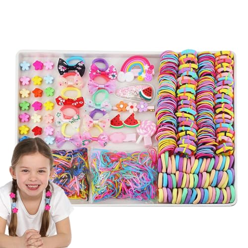 Vriusi Haargummi-Set, niedliches Haar-Zubehör-Set – Baby-Haar-Zubehör-Set für Mädchen – Haar-Zubehör-Set für Pferdeschwanz-Halter, elastische Bänder von Vriusi
