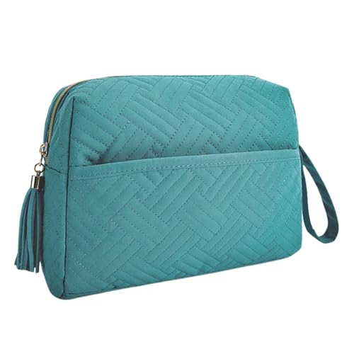 Vriusi Makeup Storage Bag, Makeup Cosmetic Travel Bag, Waterproof Canvas Travel Pouch Purse with Strap for Daily Use, Portable Compact Toiletry and Travel Storage Cosmetic Bag, grün, Se référer au von Vriusi