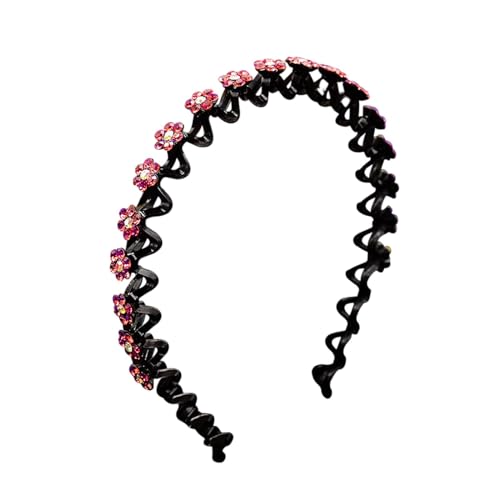Vriusi Strass-Stirnband mit Zähnen, Strass-Blumen-Stirnband | Pflaumenblüten-Haarspangen für Frauen | rutschfeste Kopfbedeckung zum Waschen des Gesichts von Vriusi