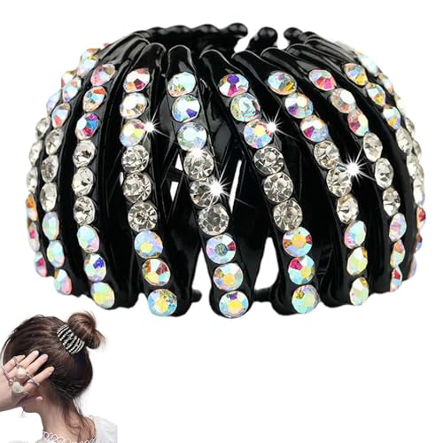 Vriusi Vogelnest mit Strasssteinen – erweiterbarer Strass-Haarschmuck, Nest-Haarklammer mit Strass, erweiterbar, Haarschmuck für Pferdeschwanz für Frauen u von Vriusi
