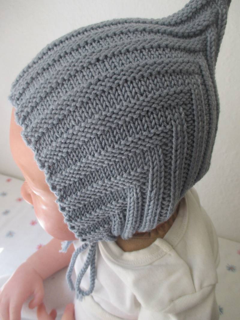 Pixiemütze 100% Merinowolle Blauer Nebel von VroniStrickt