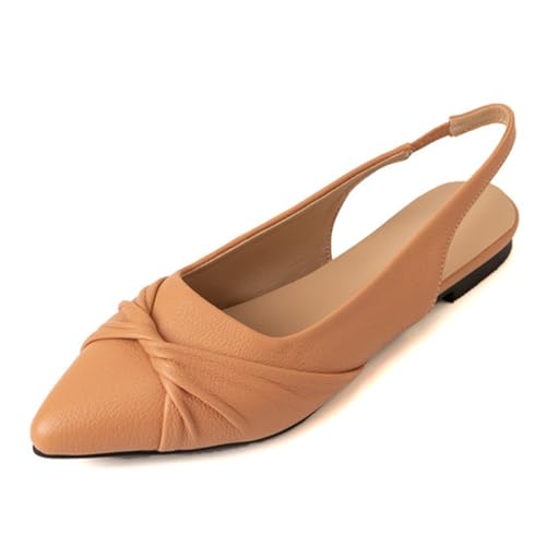 Vrupons Damen Sandaletten Atmungsaktive Flache Sommerschuhe | Büro, Freizeit & Spaziergänge (Braun, 41 EU) von Vrupons