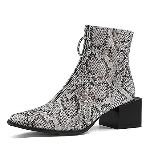 Vrupons Damen Stiefeletten mit Frontreißverschluss(Weiß 1,43) von Vrupons