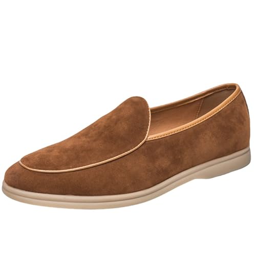 Vrupons Herren Plus Size Slip-On Loafers Formula Toe - Bequeme Freizeitschuhe (Braun, 40 EU) von Vrupons