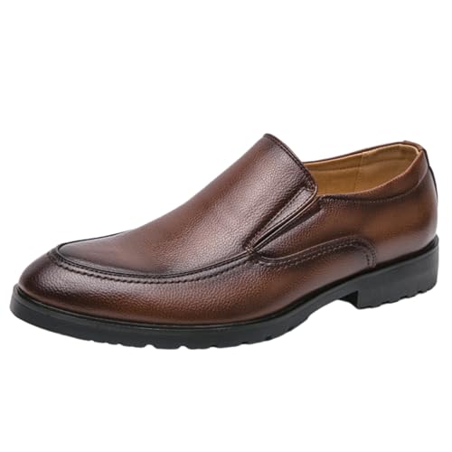Vrupons Herren Schuhe Spitze Schlupf Business Freizeit Bequem (Braun, 42 EU) von Vrupons
