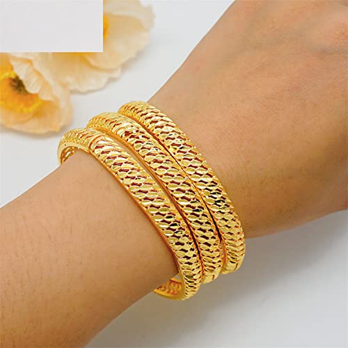 4 Stück/Set Dubai-Armreifen für Damen, saudi-arabisch-äthiopisches Armband und Armreifen, Hochzeit, Party, Schmuck von Vsadsau