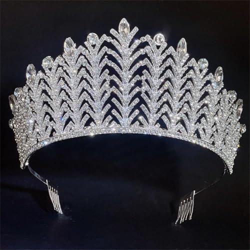 Braut-Diadem für Damen, Strass, Hochzeitskrone, Legierung, Basis mit Brautschmuck, Brautschmuck, Kopfschmuck, Zubehör von Vsadsau