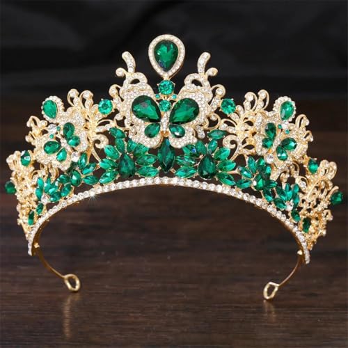 Damen Blumen Strass Braut Tiara Krone Strass Diadem Diadem Hochzeit Haarschmuck Kopfschmuck von Vsadsau