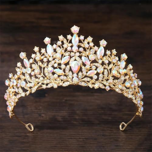 Damen Strass Braut Tiara Krone Strass Diadem Tiaras Hochzeit Haarschmuck Kopfschmuck von Vsadsau