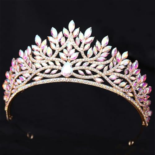 Damen Strass Braut Tiaras Krone Strass Abschlussball Diadem Hochzeit Haar Kleid Zubehör von Vsadsau