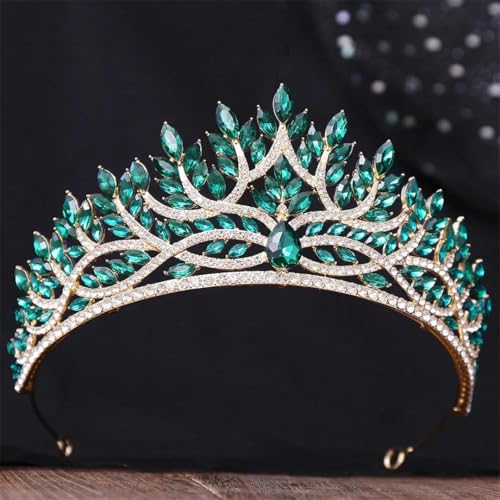 Damen Strass Braut Tiaras Krone Strass Abschlussball Diadem Hochzeit Haar Kleid Zubehör von Vsadsau