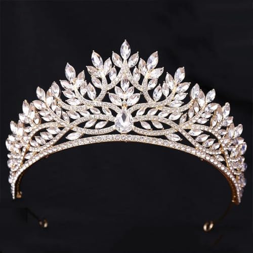 Damen Strass Braut Tiaras Krone Strass Abschlussball Diadem Hochzeit Haar Kleid Zubehör von Vsadsau
