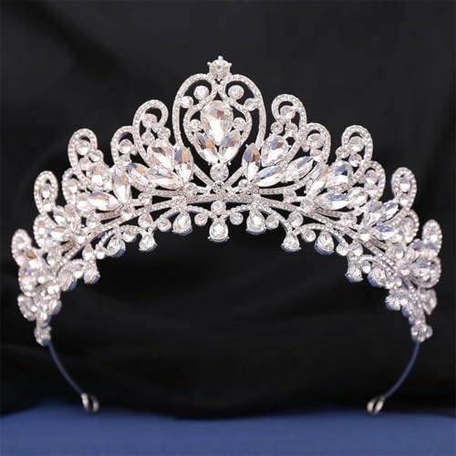 Damen Strass Hochzeit Krone Wassertropfen Braut Diadem Kopfschmuck Braut Tiara Haarschmuck von Vsadsau