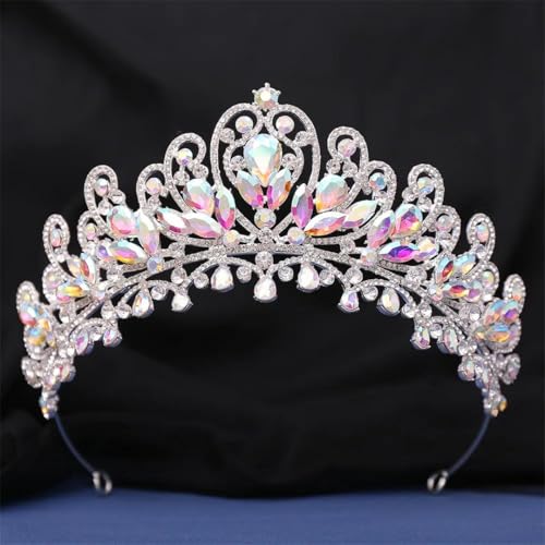 Damen Strass Hochzeit Krone Wassertropfen Braut Diadem Kopfschmuck Braut Tiara Haarschmuck von Vsadsau