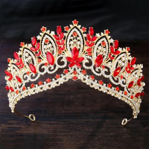 Damen Strass Krone Big Diadem Braut Tiaras Kronen Hochzeit Party Krone Haar Kleid Schmuck Zubehör von Vsadsau
