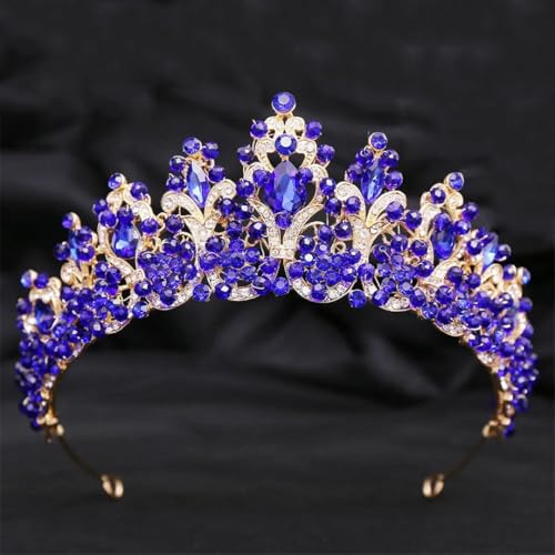 Damen Strass Perlen Braut Krone Kopfbedeckung Strass Tiaras Hochzeit Haarschmuck Schmuck von Vsadsau
