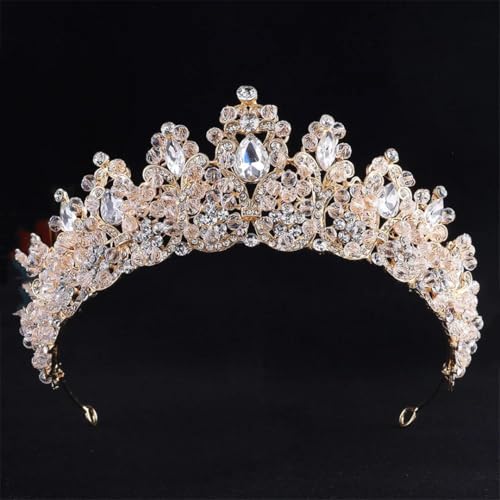 Damen Strass Perlen Braut Krone Kopfbedeckung Strass Tiaras Hochzeit Haarschmuck Schmuck Damen Strass Perlen Braut Krone Kopfbedeckung Strass Tiaras Hochzeit Haarschmuck Schmuck von Vsadsau