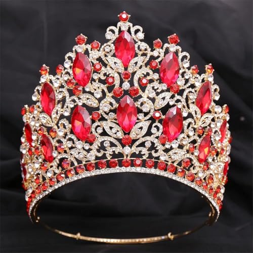 Damen Strass Tiara Krone Braut Kopfbedeckung Festzug Kopfschmuck Party Diadem Hochzeit Haarschmuck von Vsadsau