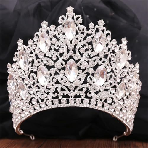 Damen Strass Tiara Krone Braut Kopfbedeckung Festzug Kopfschmuck Party Diadem Hochzeit Haarschmuck von Vsadsau