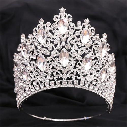 Damen Strass Tiara Krone Braut Kopfbedeckung Festzug Kopfschmuck Party Diadem Hochzeit Haarschmuck von Vsadsau