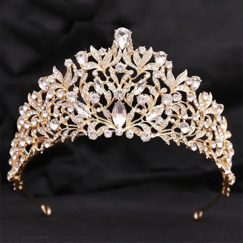 Damen Strass Tiaras Kronen Hochzeit Party Strass Diadem Haar Kleid Schmuck Party Haar Kopfschmuck von Vsadsau