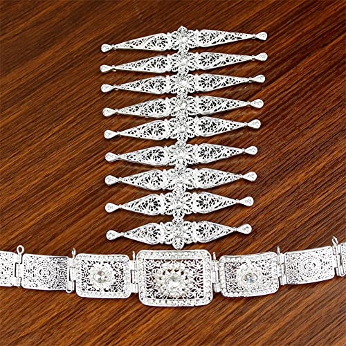 Frauen Marokko Hochzeit Kaftan Gürtel Brustplatte Vollkristall ethnische Brustkette Brautschmuck von Vsadsau