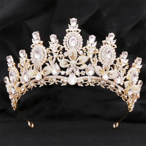 Frauen Wasserblume Strass Braut Tiara Krone Diadem Schleier Tiaras Hochzeit Haarschmuck Kopfschmuck von Vsadsau