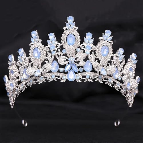 Frauen Wasserblume Strass Braut Tiara Krone Diadem Schleier Tiaras Hochzeit Haarschmuck Kopfschmuck von Vsadsau