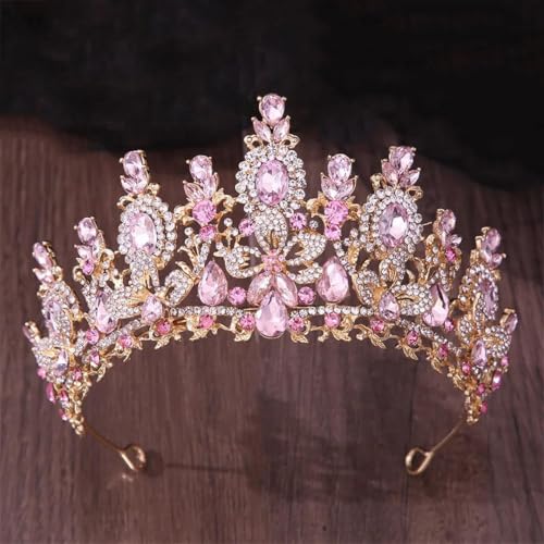 Frauen Wassertropfen-Brautkronen Strass Tiaras Königskrone Hochzeit Party Haarschmuck Zubehör von Vsadsau