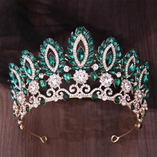 Frauenkrone mit großem Diadem Braut-Tiaras, Krone, Kopfschmuck für Hochzeit, Party, Haarkleid, Schmuck-Zubehör von Vsadsau