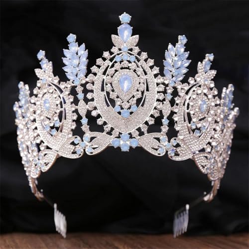 Große Krone Strass Tiaras mit Kämmen für Braut, Diadem Prinzessin, Hochzeitskrone, Haarschmuck von Vsadsau