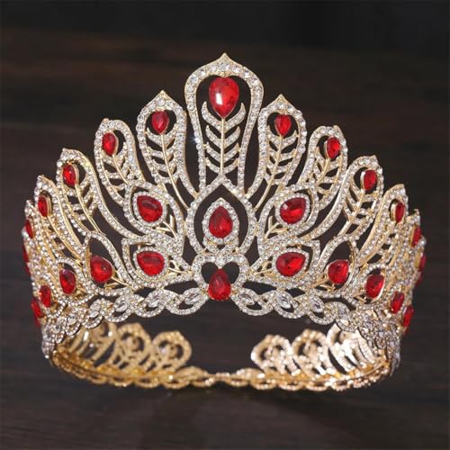 Große Krone für Damen, Hochzeits-Tiara, königliche Brautkrone, funkelnde Strass-Tiaras, Kronen, Prinzessinnen-Kopfschmuck von Vsadsau
