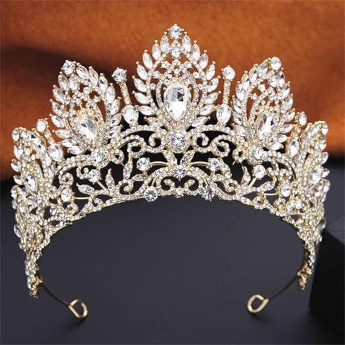 Große Strass-Tiara-Krone für Damen, charmant, Brautschmuck, Hochzeit, Party, Haarschmuck, Zubehör Große Strass-Tiara-Krone für Damen, charmant, Brautschmuck, Hochzeit, Party, Haarschmuck, Zubehör von Vsadsau