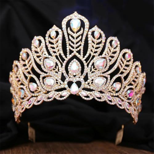 Große Strass-Tiara für Damen, elegante Prinzessinnen-Diadem für Hochzeit, Party, Haarschmuck, Schmuck Große Strass-Tiara für Damen, elegante Prinzessinnen-Diadem für Hochzeit, Party, Haarschmuck, Schmuck von Vsadsau
