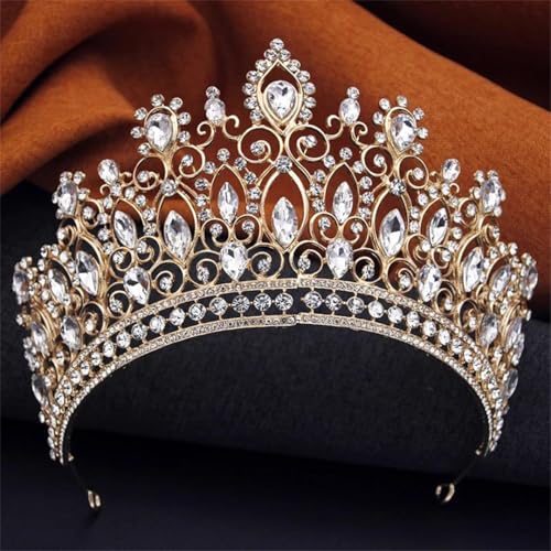 Große Tiaras für Damen, Strass-Krone, Diadem große Kopfbedeckung, Brautschmuck, Hochzeitskrone, Haarschmuck, Abschlussball, Kopfschmuck Große Tiaras für Damen, Strass-Krone, Diadem große Kopfbedeckung, Brautschmuck, Hochzeitskrone, Haarschmuck, Abschlussball, Kopfschmuck von Vsadsau